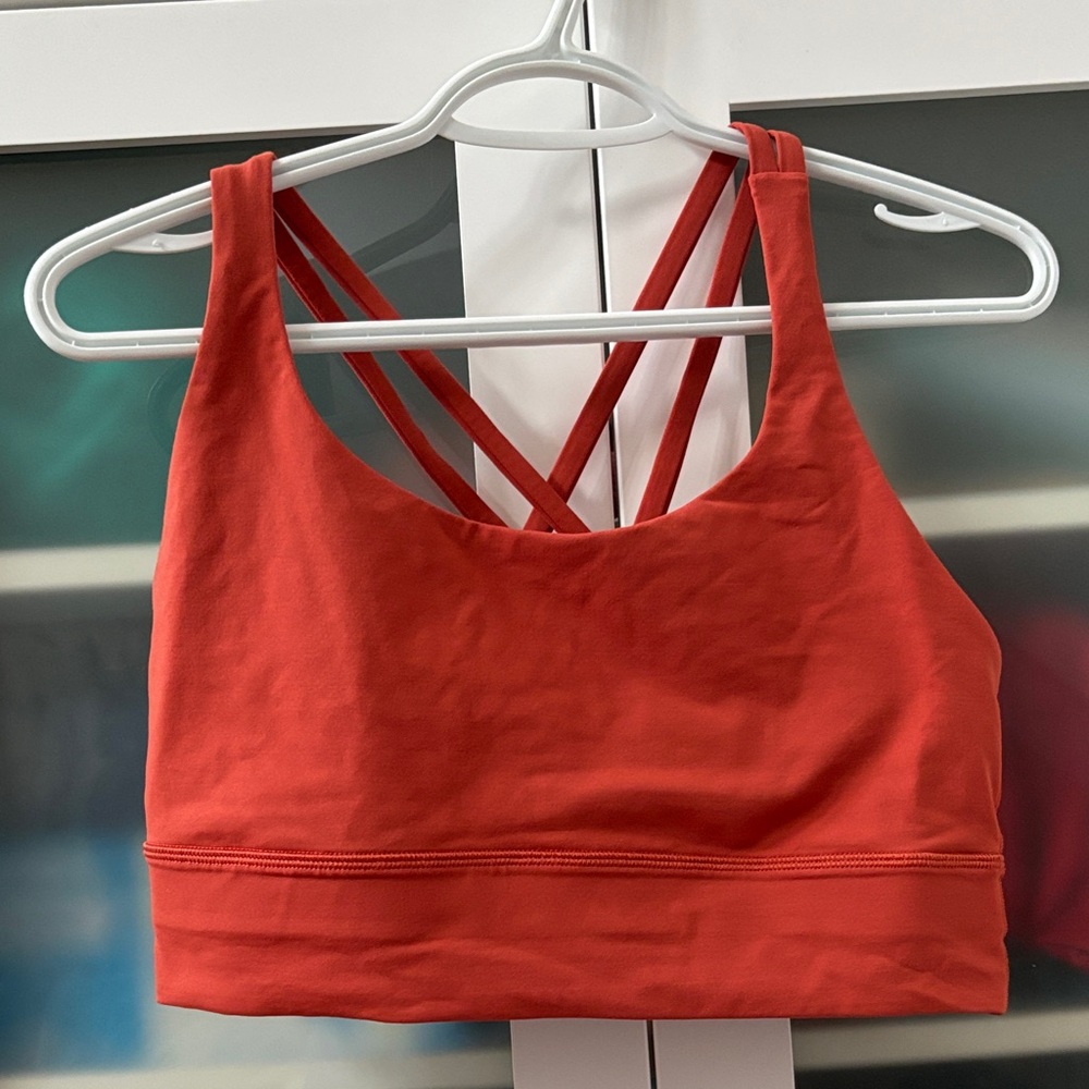 Lululemon Energy Bra Long Line Canyon Orange SZ 10 EUC 🧡